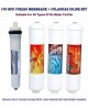 Wellon Corian 100 GPD RO Membrane (Works Till 2000 TDS) + Colandas Sediment + Post Carbon + Pre-Carbon Inline Filter Set